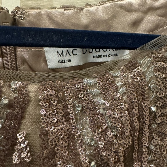 Mac Duggal Dress 79261 Mocha Sequin Long Sleeve Bateau A-Line Size 14 $798 - Picture 5 of 11